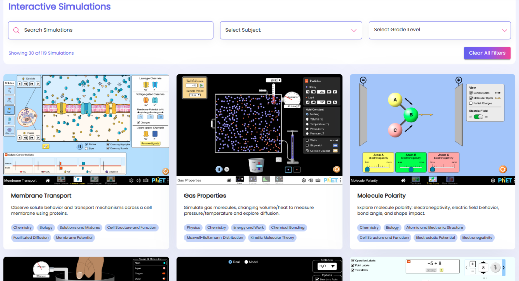 Best Interactive Simulations for students and teachers
