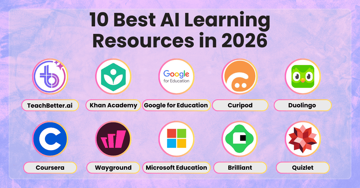 10 Best AI Learning Resources in 2026 - TeachBetter.ai - Best AI platform for teachers and parents.