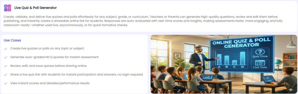 Live Quiz & Poll Generator