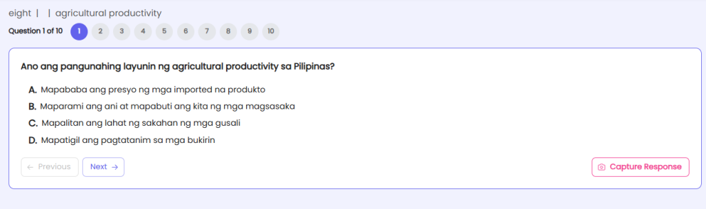 paperqr quiz on agricultural productivity